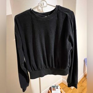 Universal Thread Goods Co. Black Long Sleeve Cropped Shirt - XS
